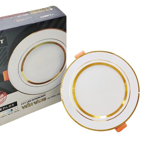 Đèn led downlight 9W viền vàng khoét lỗ 120mm VI-LIGHT